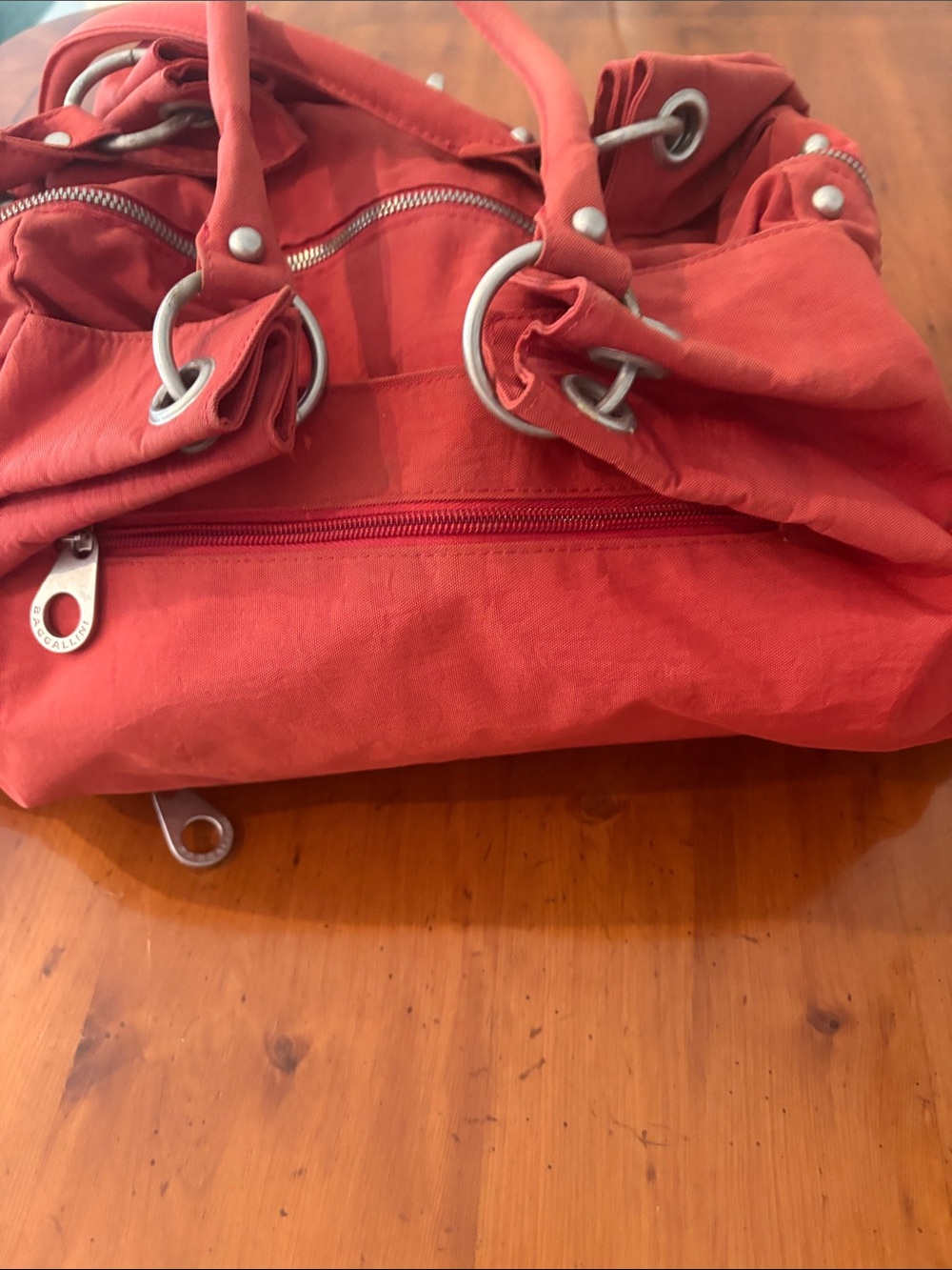 Baggallini Coral-Red Convertible Shoulder Bag with Turn-Lock - Picture 4 of 7